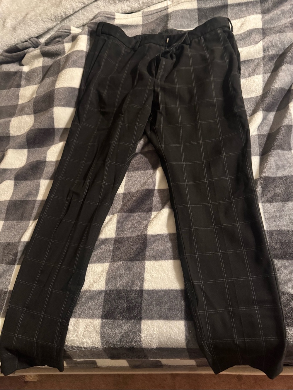 H&M Black Plaid Trousers